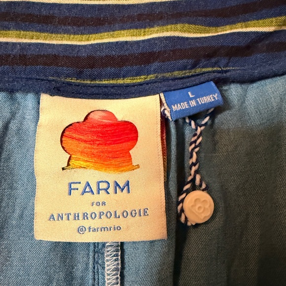 154 Farm Rio for Anthropologie Navy Blue Wide Leg Pants - Size L - Picture 4 of 8